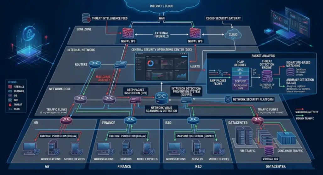 Enterprise Network Virus Scanning: Architectures, Packet Analysis & Threat Detection Enterprise Network Virus Scanning: Architectures, Packet Analysis & Threat Detection