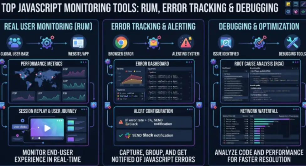 Top JavaScript Monitoring Tools: RUM, Error Tracking & Debugging
