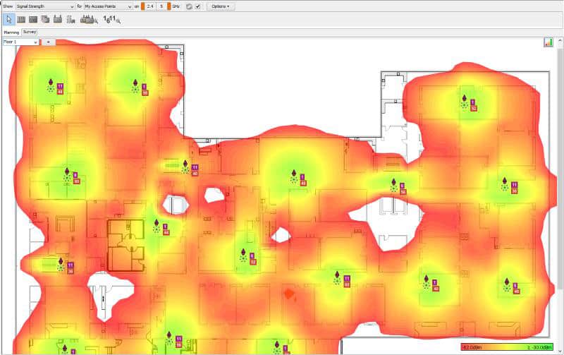 Ekahau WiFi Heatmaps
