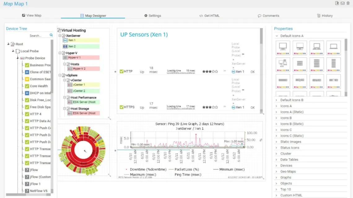 Paessler PRTG Network Monitor uses a flexible sensor-based