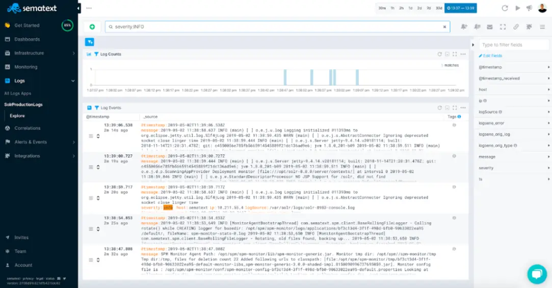 Sematext Logs (Centralized Log Management)