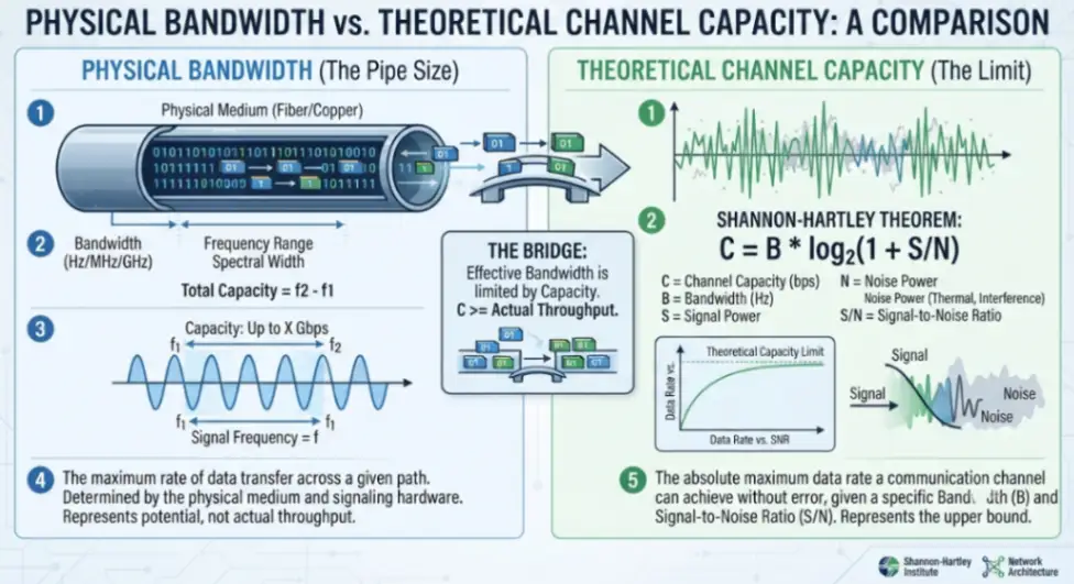 Physical Bandwidth and Theoretical Channel Capacity